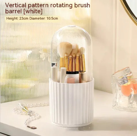 Multifunctional Desktop Dustproof Rotating Cosmetic Brush Organizer