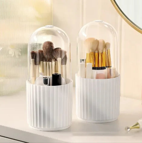 Multifunctional Desktop Dustproof Rotating Cosmetic Brush Organizer